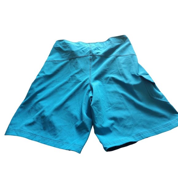 Burnside Board Shorts Stretch Turquoise Blue W/ Drawsting Sz 38 - Picture 2 of 8